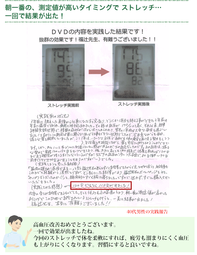 1分ねころぶ即効高血圧下げるDVDお客様の声04